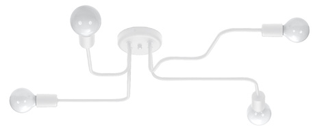 Żyrandol HECTOR 4 Biały + 4x Żarówka LED E27 3000K Ciepła 7,5W 620lm