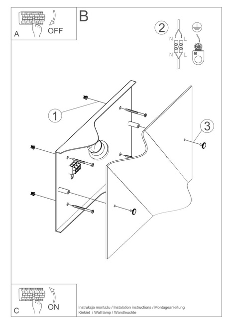 Kinkiet BUBBLE + 1x Żarówka LED E27 4000K Zimna 7,5W 650lm