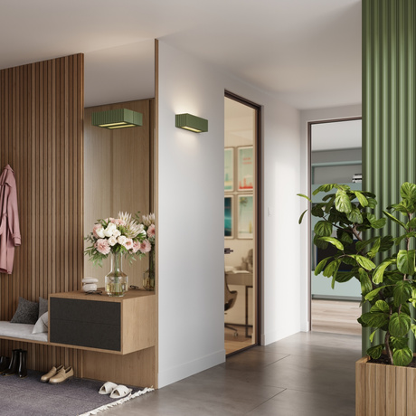 Kinkiet ceramiczny RIGATA zielony oliwkowy