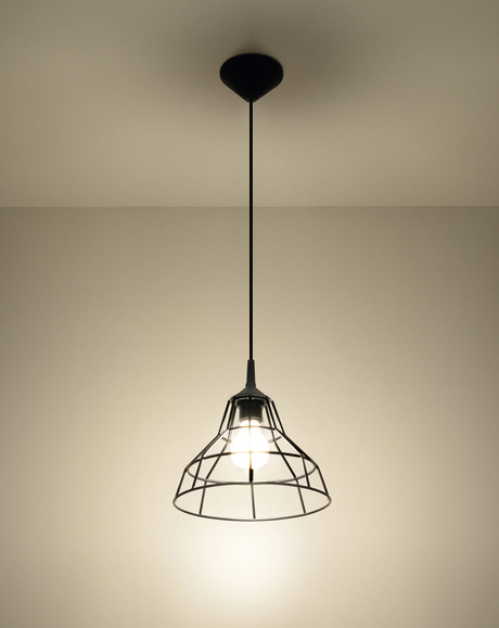 Lampa wisząca ANATA czarna + 1x Żarówka LED E27 4000K Zimna 7,5W 650lm