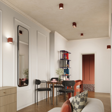 Kinkiet AURA ochra czerwona G9 + 1X Żarówka LED G9 4000K Zimna 4,5W 460lm