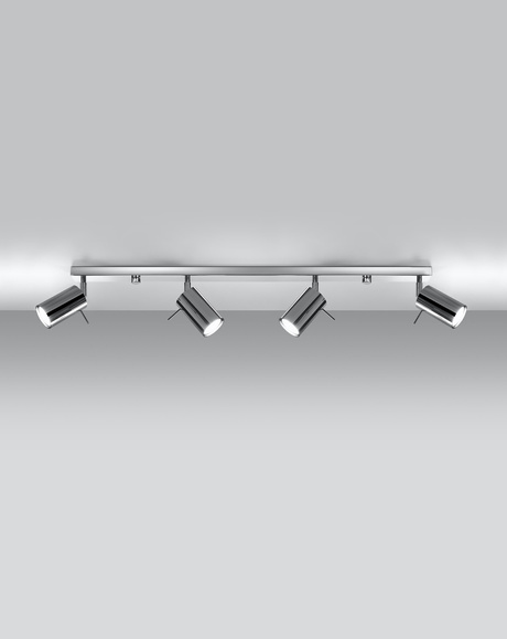 Plafon RING 4L chrom + 4x Żarówka LED GU-10 4000K Zimna 7W 630lm