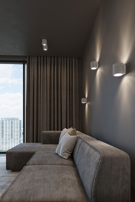 Plafon ORBIS beton + 1x Żarówka LED GU-10 3000K Ciepła 7W 620lm