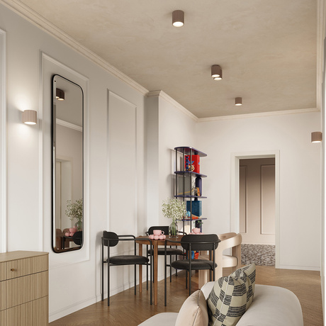 Plafon AURA 1 taupe GU10 + 1X Żarówka LED GU-10 3000K Ciepła 7W 510lm