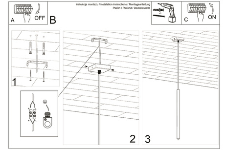 Lampa wisząca PASTELO 1 biała + 1x Żarówka LED G9 4000K Zimna 3W 204lm