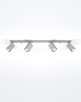 Plafon MERIDA 4L szary + 4x Żarówka LED GU-10 4000K Zimna 7W 630lm