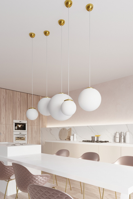 Lampa wisząca UGO 30 złota + 1x Żarówka LED E27 4000K Zimna 7,5W 650lm