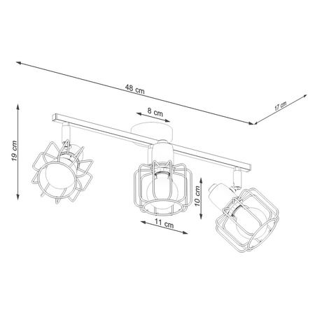 Plafon BELUCI 3 biały + 3x Żarówka LED E14 4000K Zimna 7,5W 680lm