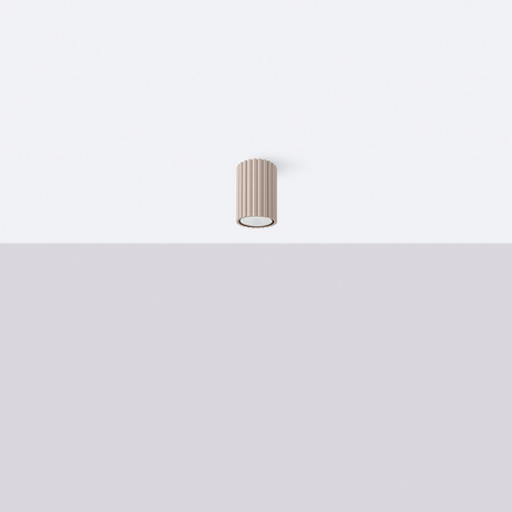 Plafon KARBON 10 taupe + 1X Żarówka LED GU-10 3000K Ciepła 7W 510lm