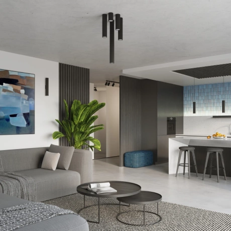 Plafon KARBON 10 czarny