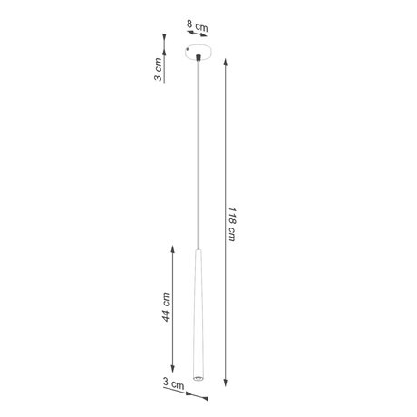 Lampa wisząca BLISS 1 czarna + 1x Żarówka LED G9 4000K Zimna 4,5W 460lm