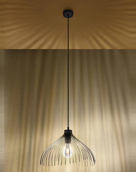 Lampa wisząca UMB czarna + 1x Żarówka LED E27 3000K Ciepła 7,5W 620lm