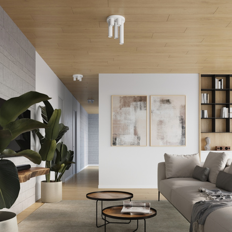 Plafon LAGOS 5P biały + 5x Żarówka LED GU-10 4000K Zimna 7W 530lm