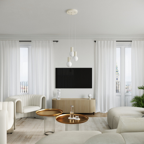 Lampa wisząca HALO 1 beżowa + 1X Żarówka LED G9 4000K Zimna 4,5W 460lm