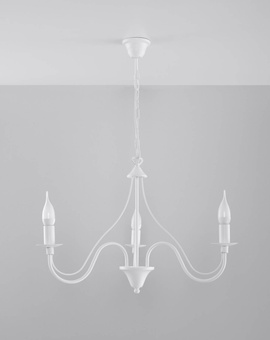 Żyrandol MINERWA 3 biały + 3x Żarówka LED E14 3000K Ciepła 7,5W 620lm