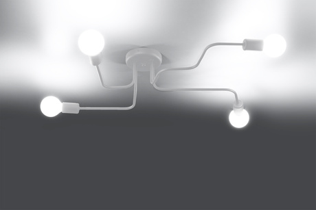 Żyrandol HECTOR 4 Biały + 4x Żarówka LED E27 3000K Ciepła 7,5W 620lm