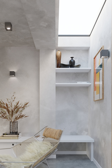 Plafon QUAD 1 antracyt + 1x Żarówka LED GU-10 3000K Ciepła 7W 620lm