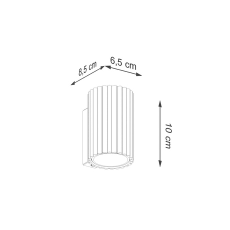 Kinkiet KARBON 10 biały + 1x Żarówka LED GU-10 3000K Ciepła 7W 510lm