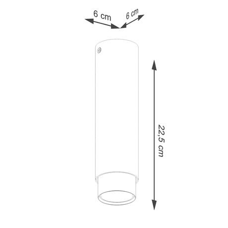 Plafon NERO 22,5 czarny/chrom + 1x Żarówka LED GU-10 3000K Ciepła 7W 510lm