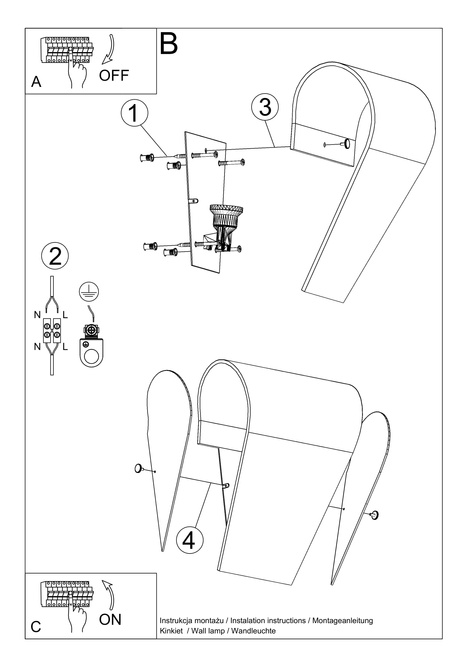 Kinkiet CLINO 1 + 1x Żarówka LED E27 3000K Ciepła 7,5W 620lm