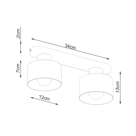 Plafon SAVAR 2 czarny
