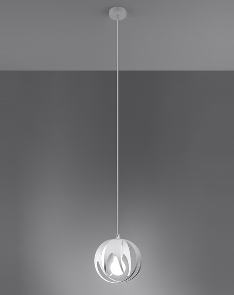 Lampa wisząca TULOS 1 biały + 1x Żarówka LED E27 3000K Ciepła 7,5W 620lm