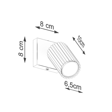 Kinkiet KARBON czarny + 1x Żarówka LED GU-10 4000K Zimna 7W 530lm