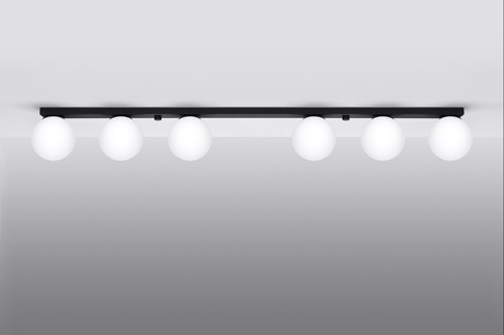 Plafon YOLI 6 czarny + 6x Żarówka LED G9 4000K Zimna 4,5W 460lm