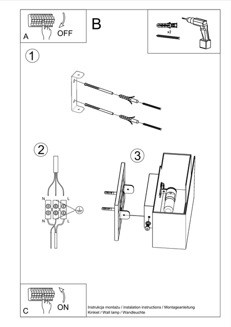Kinkiet PIEGARE biały + 1x Żarówka LED G9 3000K Ciepła 4,5W 510lm