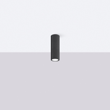 Plafon KARBON 20 czarny + 1x Żarówka LED GU-10 4000K Zimna 7W 530lm