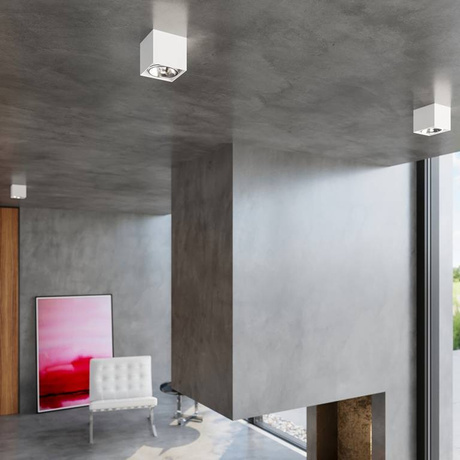 Plafon BLAKE Biały + 1x Żarówka LED GU10 AR111 3000K CIEPŁA 12W 800lm