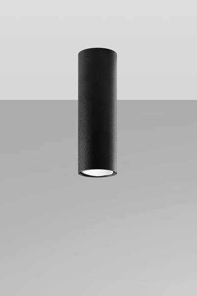 Plafon LAGOS 20 czarny + 1x Żarówka LED GU-10 3000K Ciepła 7W 620lm