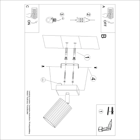 Kinkiet KARBON złoty