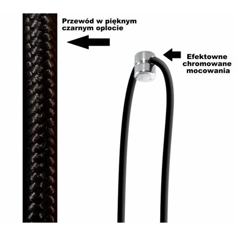 Lampa wisząca EDISON 3 czarny + 3x Żarówka LED E27 3000K Ciepła 7,5W 620lm