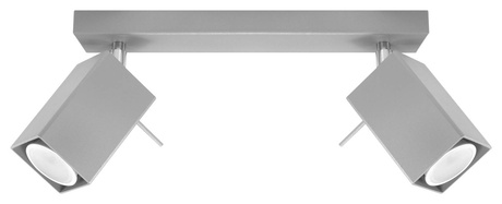 Plafon MERIDA 2 szary + 2x Żarówka LED GU-10 3000K Ciepła 7W 620lm