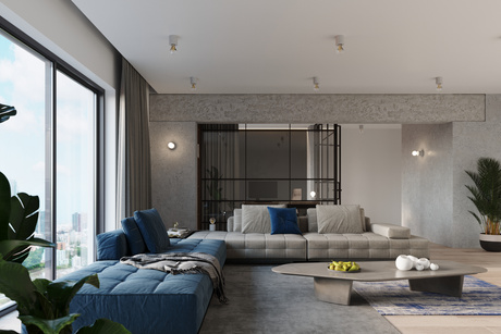 Plafon SALGADO beton + 1x Żarówka LED E27 3000K Ciepła 7,5W 620lm