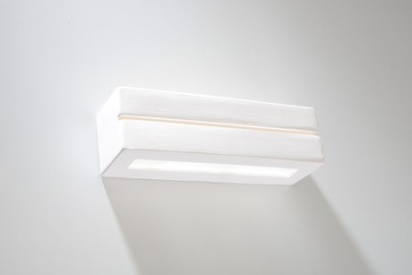 Kinkiet ceramiczny VEGA LINE biały + 1x Żarówka LED E27 4000K Zimna 7,5W 650lm