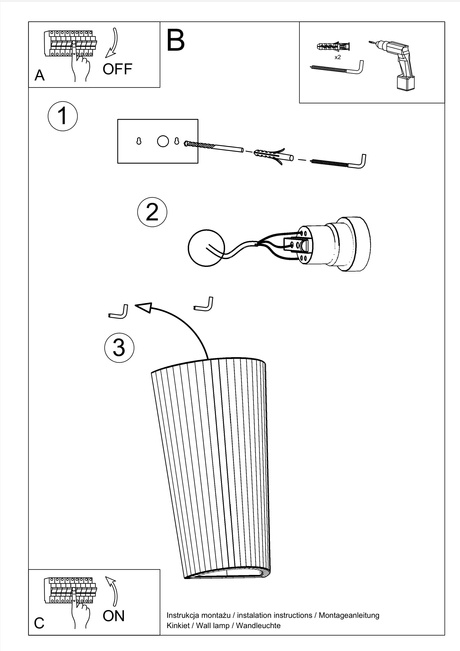 Kinkiet ceramiczny LANA biały + 1x Żarówka LED E27 3000K Ciepła 7,5W 620lm