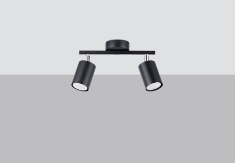 Plafon LEMMI 2 czarny + 2x Żarówka LED GU-10 4000K Zimna 7W 530lm