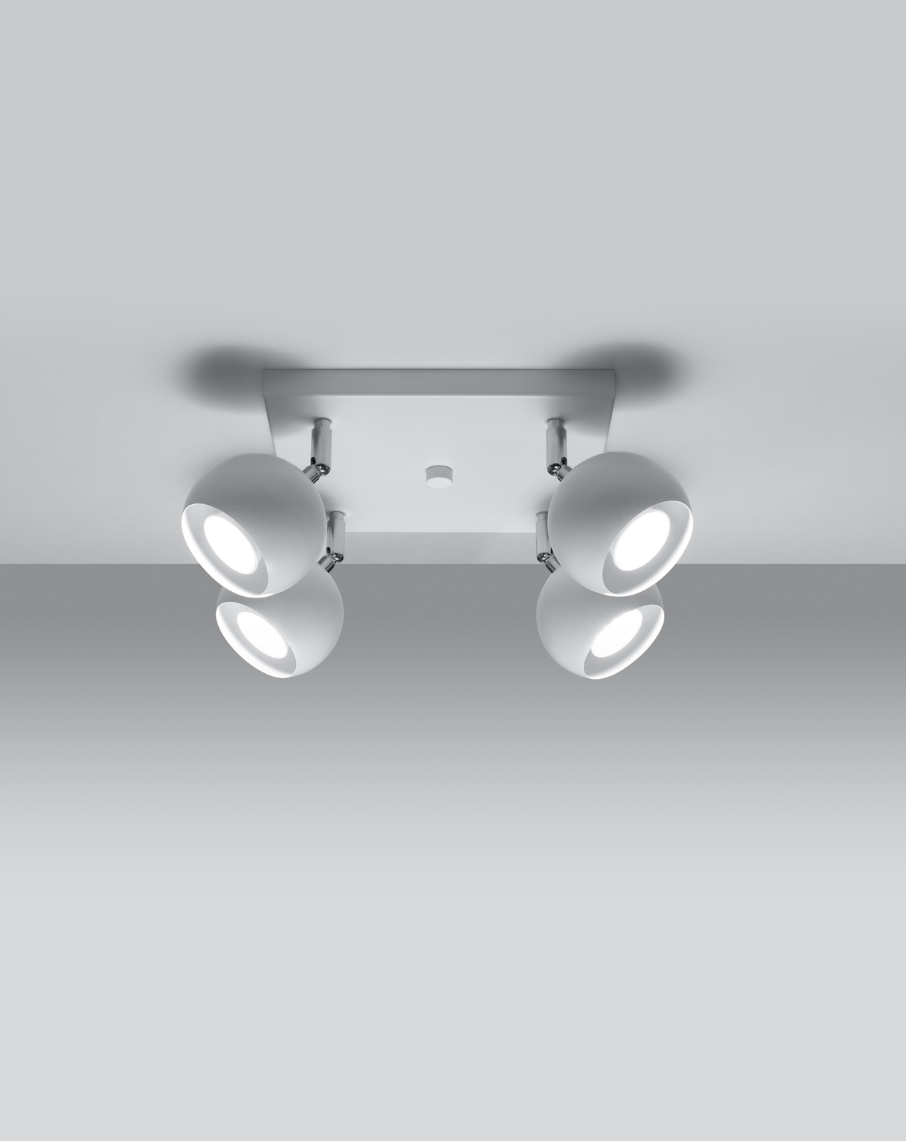 Plafon OCULARE 4 biały + 4x Żarówka LED GU-10 4000K Zimna 7W 630lm