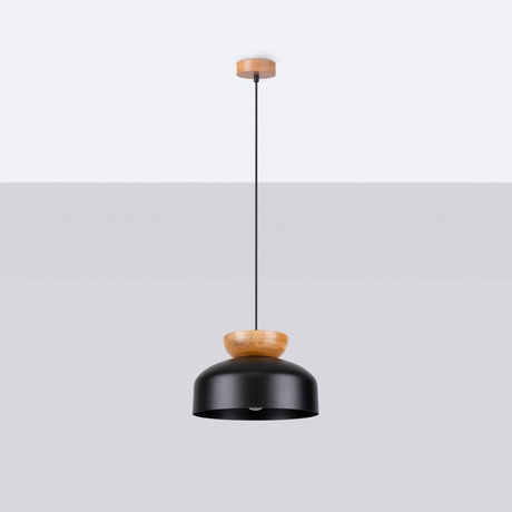 Lampa wisząca MARION czarna + 1x Żarówka LED E27 3000K Ciepła 7,5W 620lm