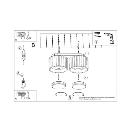Plafon AURA 2 taupe Gx53 + 2X Żarówka LED GX53 3000K 8W 720lm