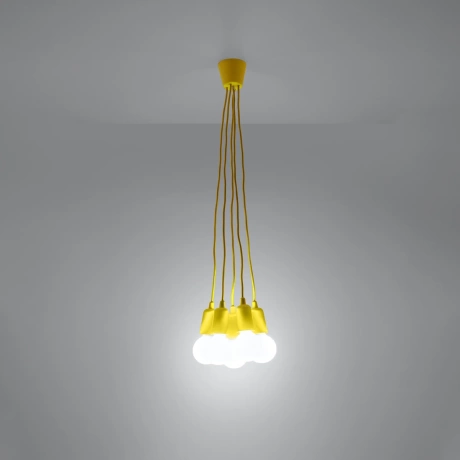 Lampa wisząca DIEGO 5 żółta