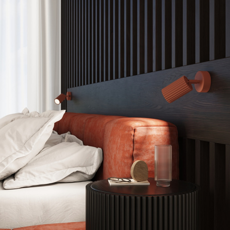 Plafon KARBON 3P ochra czerwona + 3x Żarówka LED GU-10 4000K Zimna 7W 530lm