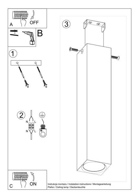 Plafon KEKE 30 dąb + 1x Żarówka LED GU-10 3000K Ciepła 7W 620lm
