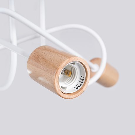 Żyrandol EMBER 3 biały + 3x Żarówka LED E27 3000K Ciepła 7,5W 620lm