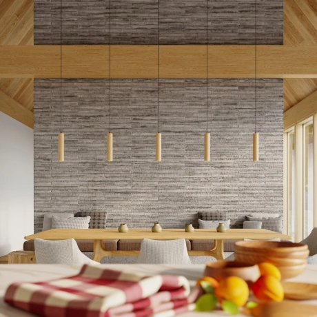 Lampa Wisząca LINO 2 naturalne drewno