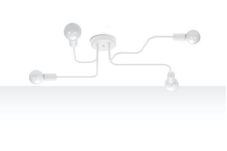 Żyrandol HECTOR 4 Biały + 4x Żarówka LED E27 3000K Ciepła 7,5W 620lm