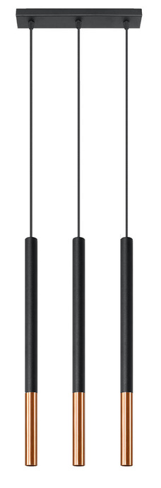 Lampa wisząca MOZAICA 3L czarny/miedź + 3x Żarówka LED G9 4000K Zimna 4,5W 530lm