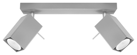 Plafon MERIDA 2 szary + 2x Żarówka LED GU-10 4000K Zimna 7W 630lm